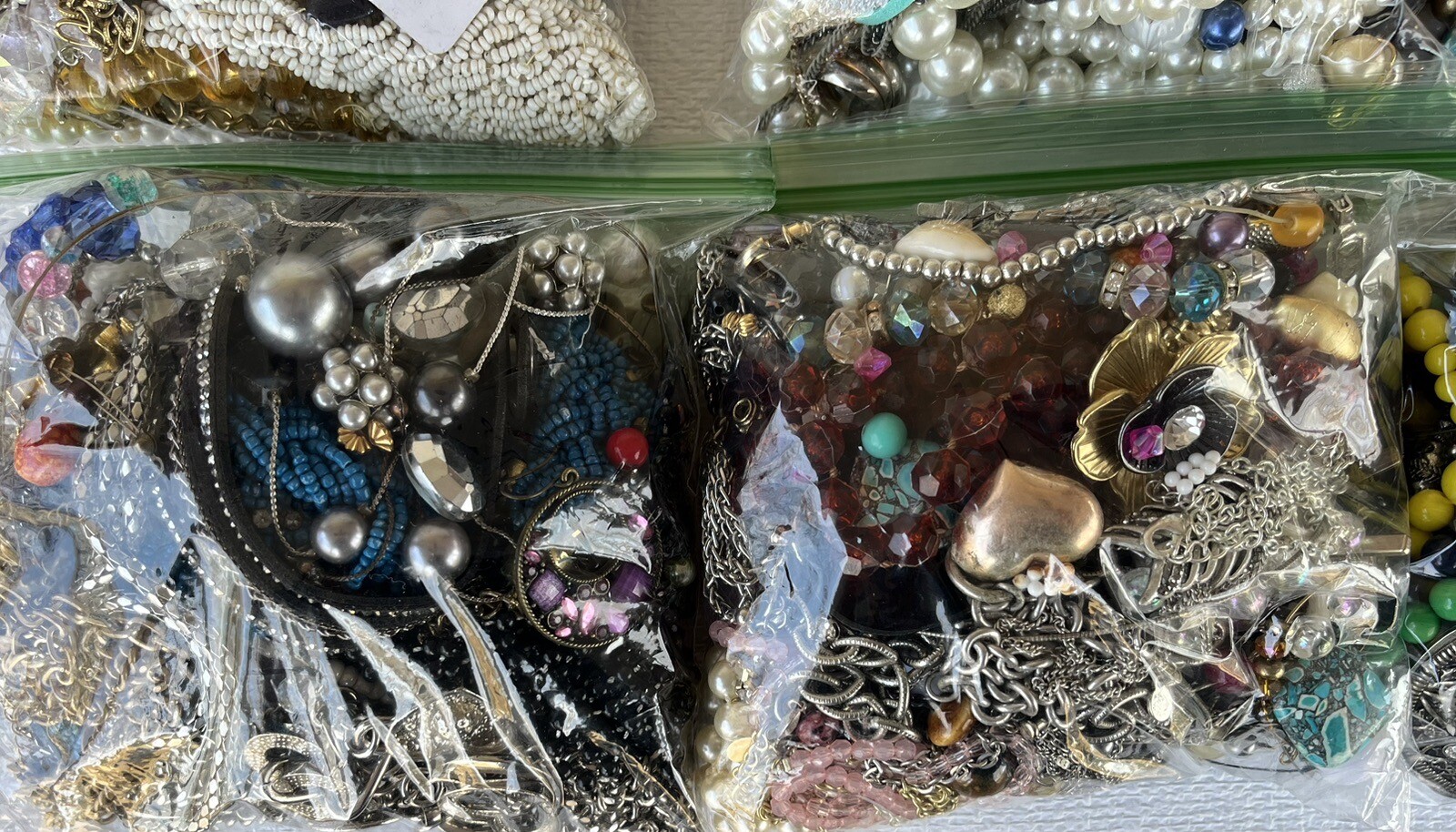Craft Junk Jewelry Lot Broken Loose Beads Pieces Craft Art Scrapbook