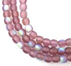 100 Czech Glass Round Beads - Matte AB moonstone: Amethyst 4mm