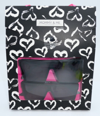 NEW Foster Grant Mommy & Me Sunglasses 23 250 + 23 251 MBLK Black Sunglasses