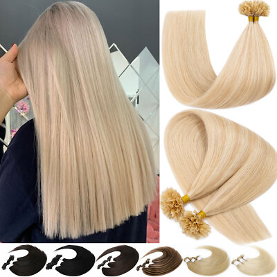 THICK Flatt Fusion Keratin Nail U Tip 100% Remy Human Hair Extensions Pre Bonded