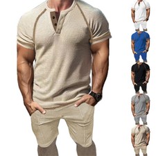 Men Summer Outfit 2-Piece Set Short Sleeve T-Shirt and Shorts Sweatsuit Set