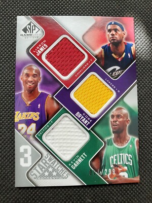 2009-10 SP Game Used - 3 Star Swatches LeBron James, Kobe Bryant
