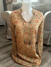 John Robshaw For Lucky Floral Tunic Women's Size XS