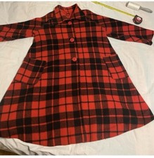 1970s Harrod’s Vintage Plaid Wool Coat Women’s Large
