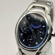 WIRED ALBA V33J-0AG0 Quartz Watch Navy Blue Stainless Steel 36mm Used