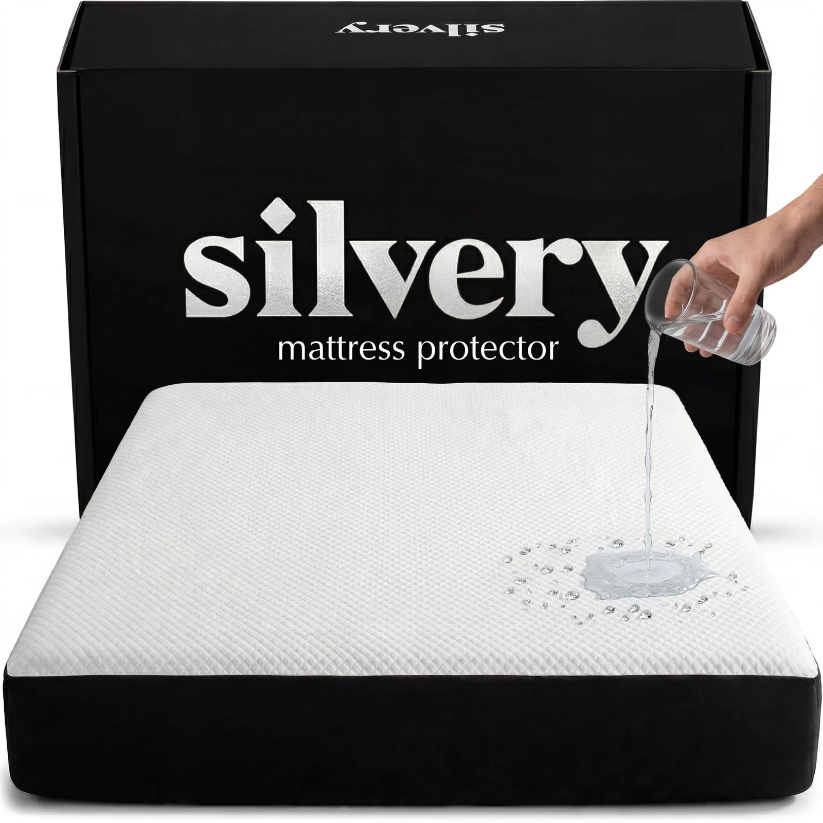 Silver Infused Cooling Mattress Protector - Breathable Waterproof Protection ...