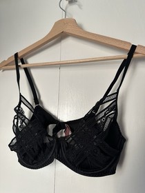 Agent Provocateur &lsquo;Tina&rsquo; Wired Lace Bra 34B Mesh Silk Black 2014 Collection Rare