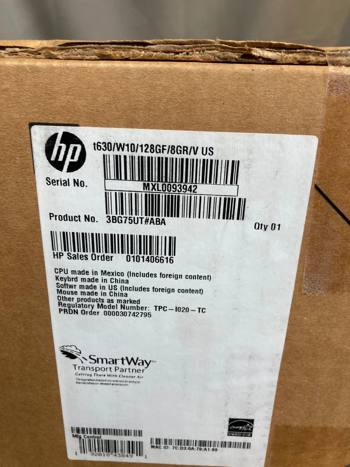 HP t630 Thin Client - Tower Desktop - 8 GB RAM - 128 GB Flash - AMD 3BG75UT#ABA - Image 4 of 4