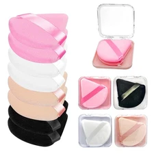 8 Pieces Triangle Powder Puff with 4 Travel Cases, Triangle Makeup Puff, Reusabl