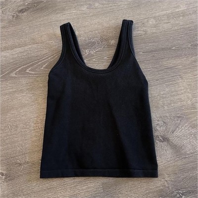 alo Admire Tank ブラック クロップトップ XS alo Black Women's XS Cotton Basic Activewear Tank Top Sleeveless