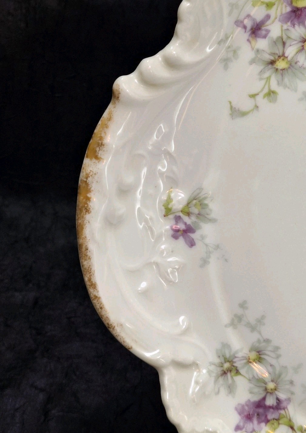Haviland & Co Limoges France Antique 1895-1900 Schleiger 264 Violets Platter 11”