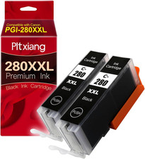 280XXL Compatible with Canon PGI-280XXL PGBK Ink Cartridge 2 Black - Works wit