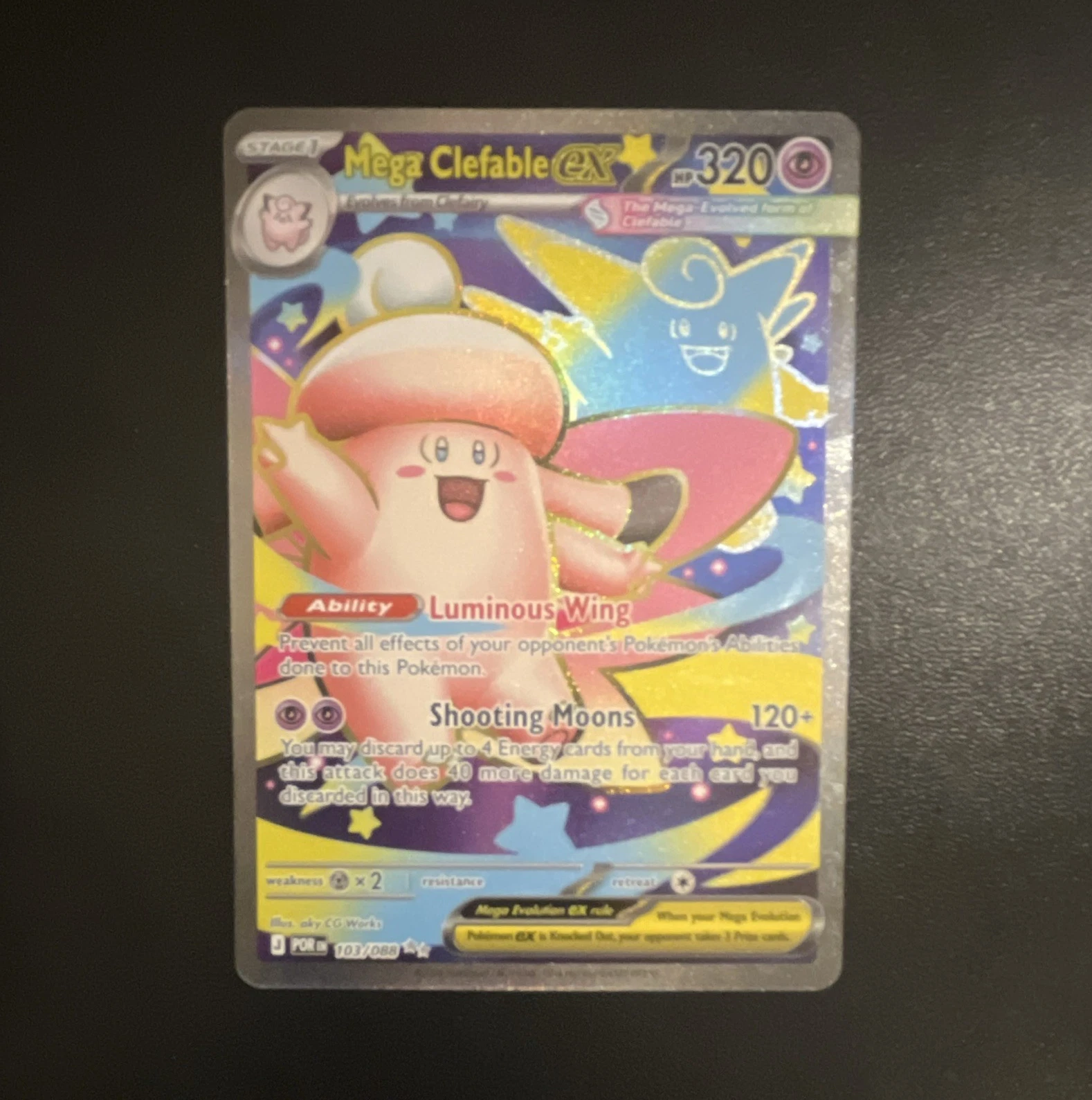 Pokemon Mega Clefable EX 103/088 Perfect Order Secret Rare Full Art Holo