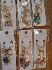 Crystal Rhinestone KeyChain-Gift Car Bag Charm Fashion Unbranded Lot Of 6. 4/35