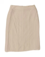 I BLUES Womens High Waist Straight Skirt IT 44 Medium W26 White Linen TM10