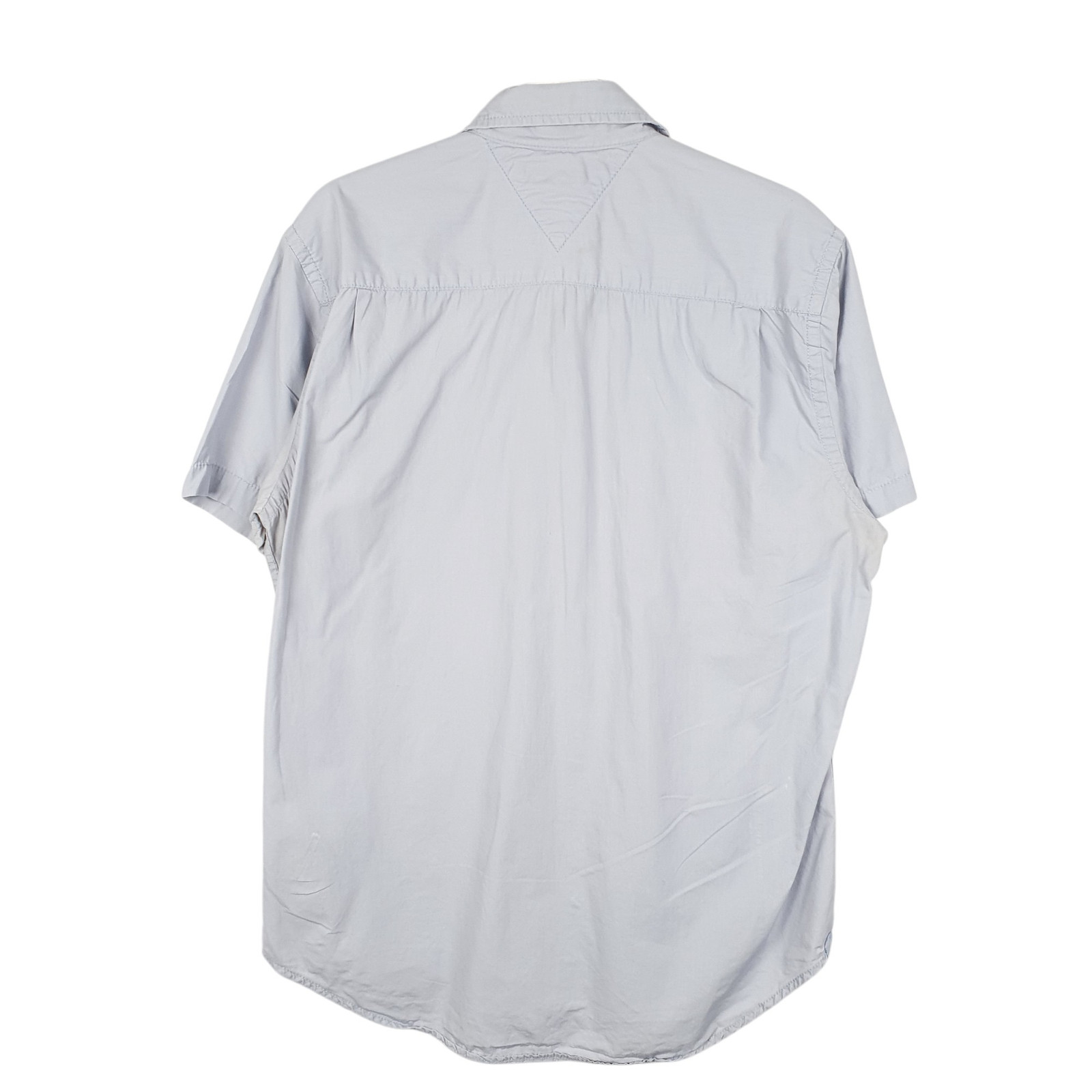 TOMMY HILFIGER Blue Shirt Custom Fit Short Sleeve Casual Cotton Mens M image 3