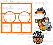Disney Halloween 3 pc set premade scrapbook layout Kit w/ DIE CUTS 12x12 Page