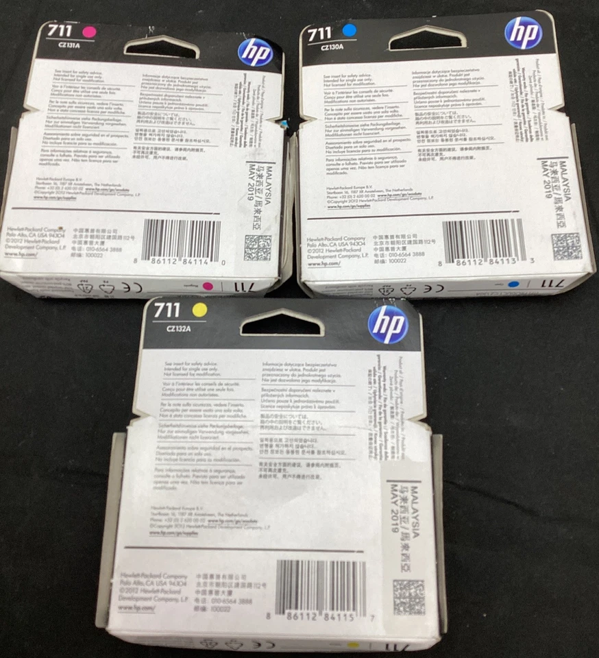 SET 3 HP 711 Ink Cartridges DESIGNJET T120 T520 - CZ131A CZ130A CZ132A - Image 2 of 4