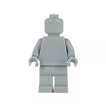 Lego Plain / Full Light Bluish Gray Monochrome Mini Figure (Head + Torso + Legs)
