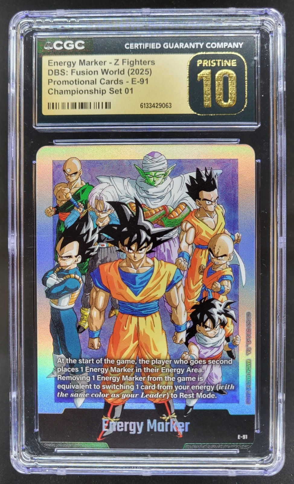 2025 DRAGON BALL SUPER FUSION WORLD Z FIGHTERS PROMO E-91 CGC 10 PRISTINE L PT view 1
