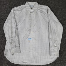 Michael Kors Button Up Shirt Mens 17.5 34/36 Gray Plaid Casual Travel