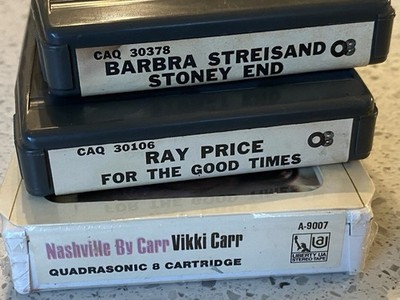 Quadraphonic 8 Track Q8 Tape Lot Of 3- Vikki Carr/Ray Price/Barbra Streisand