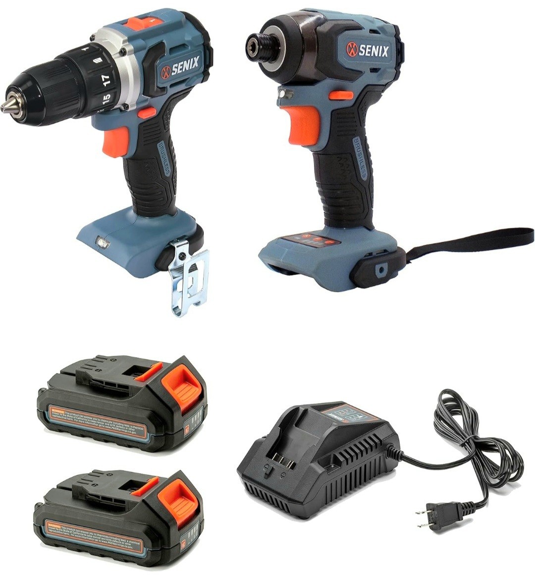 SENIX X2 20 Volt Max* 2-Piece Cordless Power Tool Kit with Battery Powered...