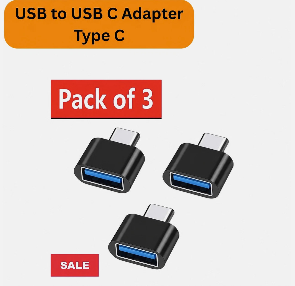 Paquete de 3 adaptadores USB a USB C tipo C 3.1 macho OTG A hembra convertidor de datos