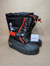 NWT Disney x Sorel Youth Size 4 Snow Boots Frozen II Olaf Black Warm