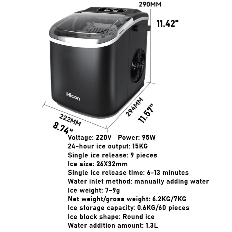 NEW 220V Self-Cleaning W/UV Sterilization Portable Automatic Ice Maker Machine - Image 3 of 4