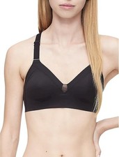 Calvin Klein Effortless Motion Unlined Triangle Bra Size Medium Black QF6052 NWT