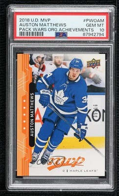 2018-19 Upper Deck MVP 5/10 Auston Matthews #PWO-AM PSA 10 GEM MT lt5