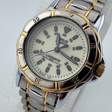 VTG Lorus Quartz Watch V515-6C30 Women 50m Dual Tone Luminous Dial New Batter 7"