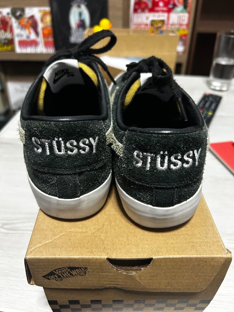 Men 9.5US Sneaker Nike Blazer Low Sneakers Black/Khaki Stussy thumbnail 4