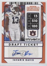 2020 Contenders Draft Picks College Ticket Blue Foil Javaris Davis Auto 01su