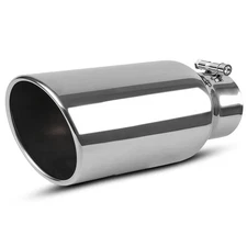 4 Inlet Exhaust Tip, 6 Outlet, 15 Long, Chrome Stainless Steel