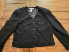 Liz Claiborne Black Button Blazer Womens 16 Business Casual Classy Career