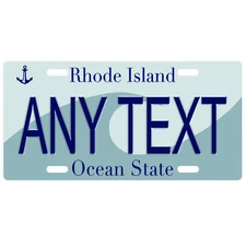 Novelty, Personalized State License Plates-Rhode Island. Three Sizes Available