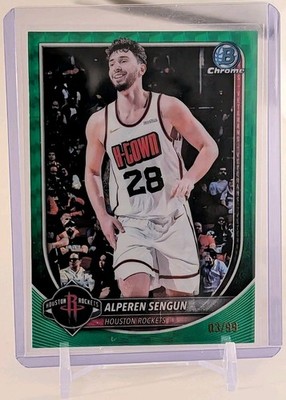 2025-26 Bowman Chrome Alperen Sengun Green Geometric /99 BCV-133 Rockets 03/99