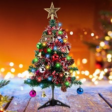 60cm Xmas Tabletop Artificial Small Mini Christmas Tree with LED Lights Ornament
