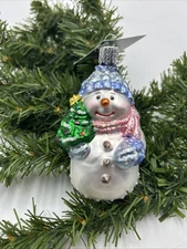 Merck Old World Christmas The Glass Snowman Ornament - Vintage OWC