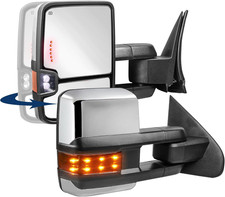 Power Folding Towing Mirrors Power Heated Compatible for 2014-2019 Chevy Silvera