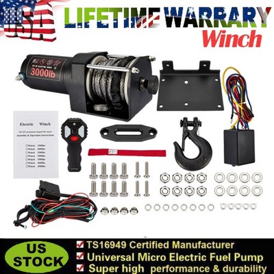 12V Electric Winch Wireless Remote ATV Winch Kit Universal  3000 lbs