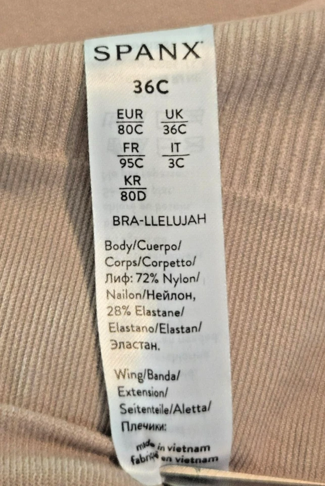 SPANX BRA-LELUJAH FRONT-CLOSE Full Coverage T-Shirt Bra Beige Animal Print 36C - Image 4 of 4