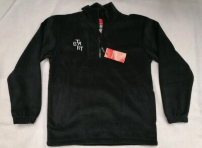 Herren Fleece neu mit Etikett warm ERGEBNIS schwarz halber Reißverschluss Oberteil mit Taschen Größe S