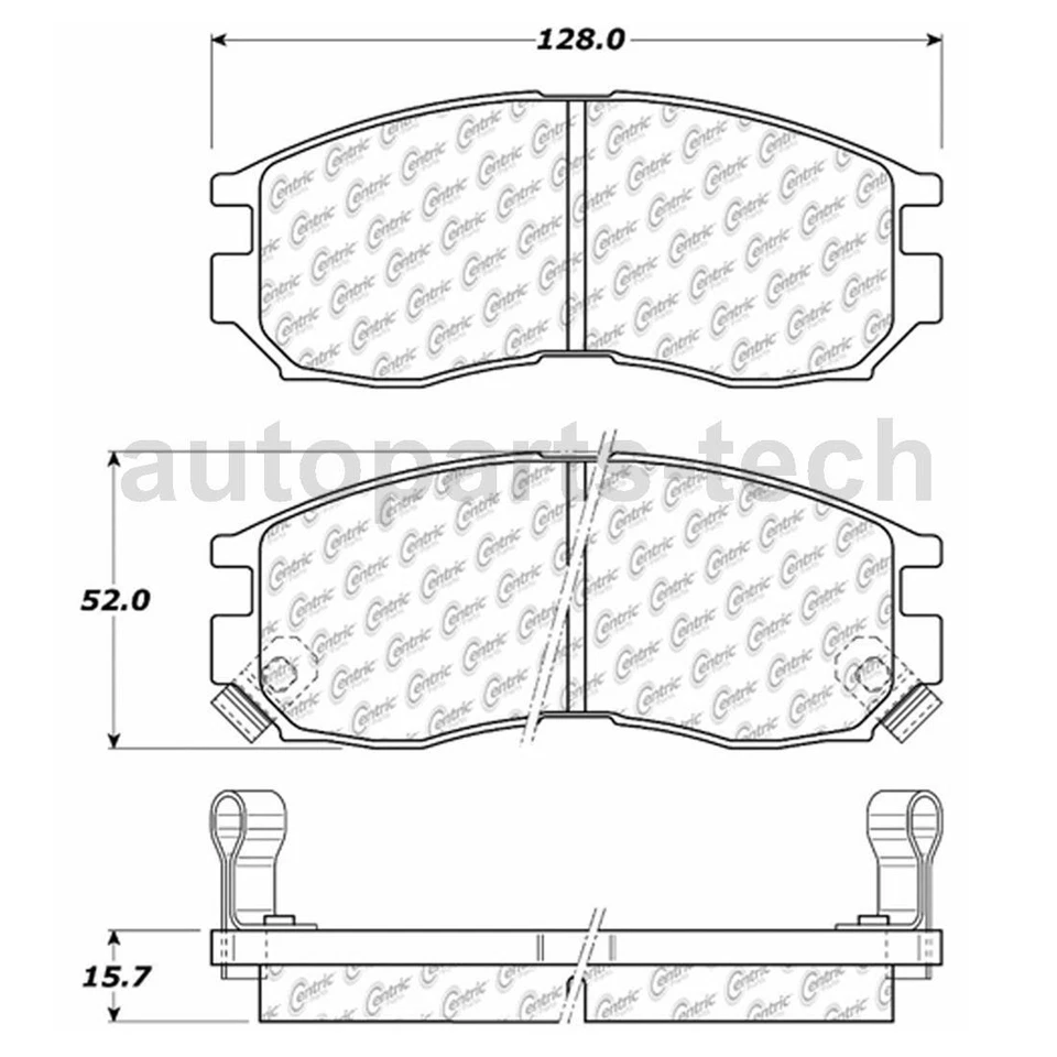 Juego de pastillas de freno de disco 3 piezas centradas rotor de freno de disco delantero para Mitsubishi Mirage Foto 2 de 4