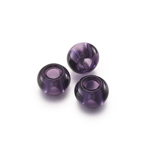100pcs No Metal Glass European Beads Large Hole Smooth Rondelle Charms 15x10mm - Picture 16 of 23