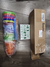 12 Pieces Kids Cups with Straws and Lids, Tumbler Cups Bulk Plastic Cups for...