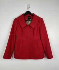Smythe Les Vestes Red Wool Rich Short Coat Jacket Silk Lined Us 6 Uk 10 Perfect