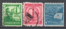 1939 1CUBA Set completo di 3 francobolli usati (Michel # 158-160)